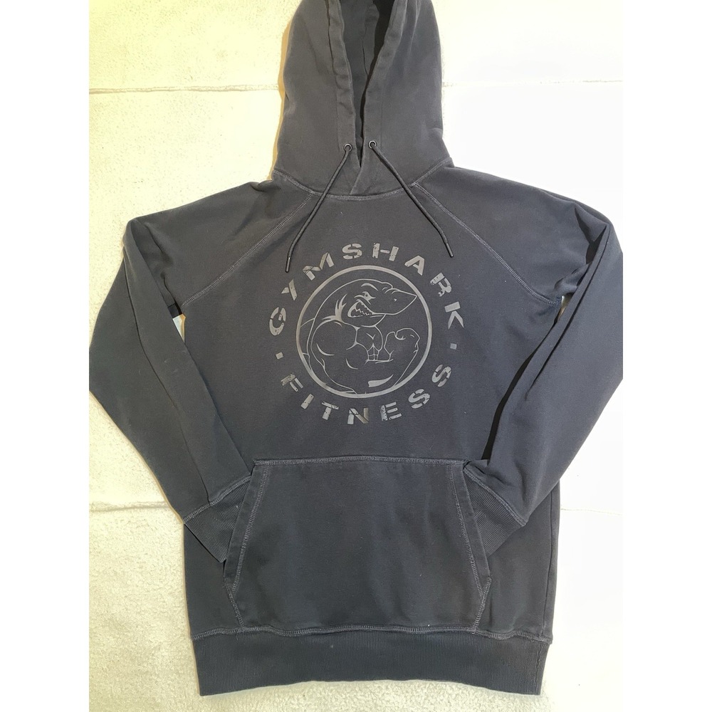 GYMSHARK Hoodie Men's Size Small Pull Over Black Athletic Sweatshirt Gym‎ Logo